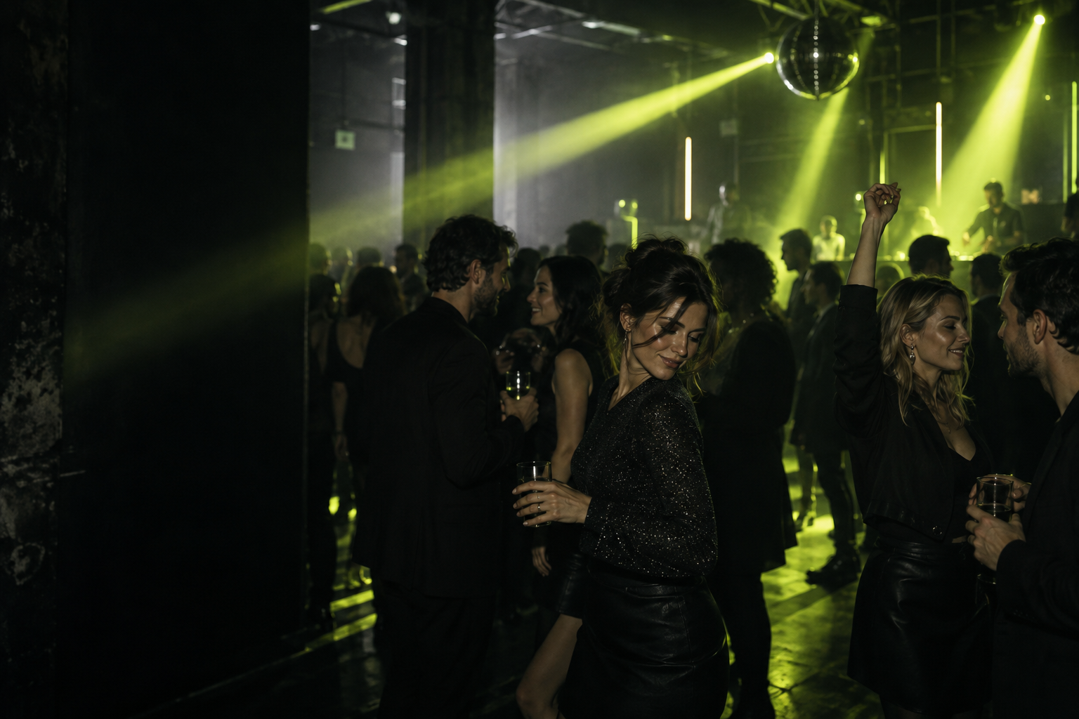 Volwassen gasten ontmoeten elkaar op een sfeervolle clubavond